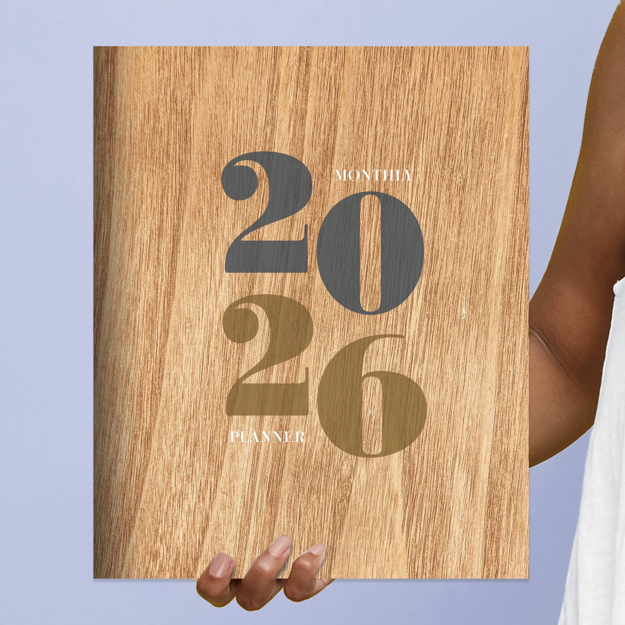 2026 Washed Oak Large Monthly Planner